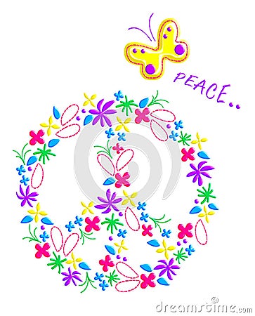 Peace sign pattern, graphics for kids, t-shirt print Stock Photo