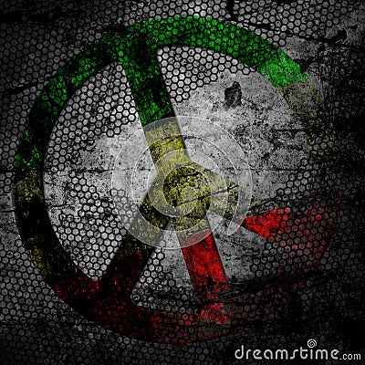 Peace sign rasta grunge background textured Stock Photo