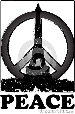 Peace and solidarity for Paris vintage stlye Paris, france Stock Photo