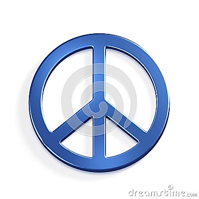 Peace Symbol.3D Blue render Illustration Stock Photo