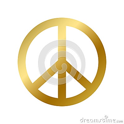 Peace symbol isolated pacifism and hippie sign Cartoon Illustration