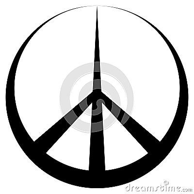 Peace symbol Pacific conciliatory sign, vector symbol disarmament and anti war movement Vector Illustration