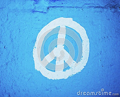 Peace symbol painted on wall Stock Photo