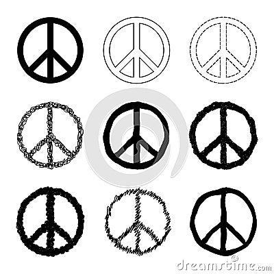 Peace symbol vector set Vector Illustration