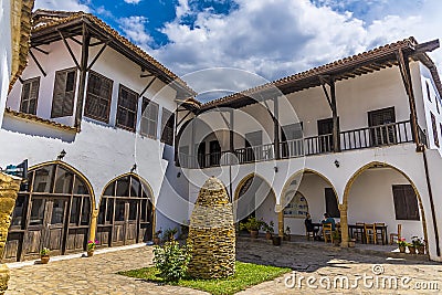 The peace and tranquillity of a courtyard in Nicosia, Northern Cyprus Stock Photo