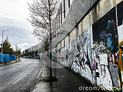 Peace wall in Belfast, Northern Ireland Editorial Stock Photo