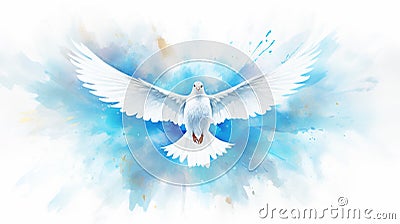 Peace white dove bird Cartoon Illustration