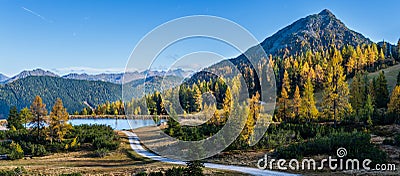 Peaceful autumn Alps mountain view. Reiteralm, Steiermark, Austria Stock Photo