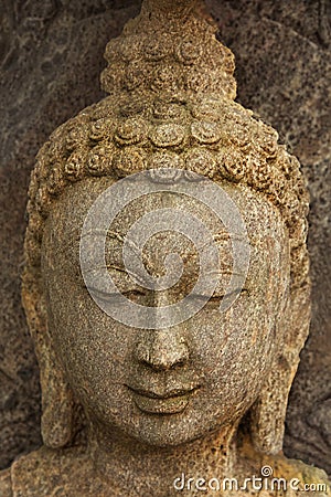 Peaceful Buddha Face Stock Photo