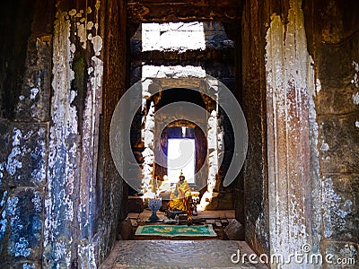 Peaceful Buddha in Temple Stock Photo