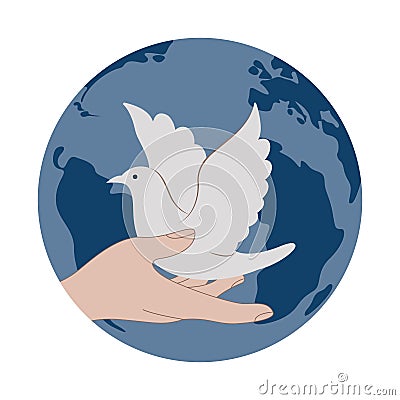 peaceful concept with dove Vector Illustration