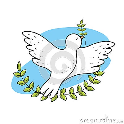 Peaceful dove to worldwide harmony element Vector Illustration