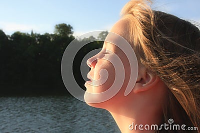 Peaceful girl Stock Photo