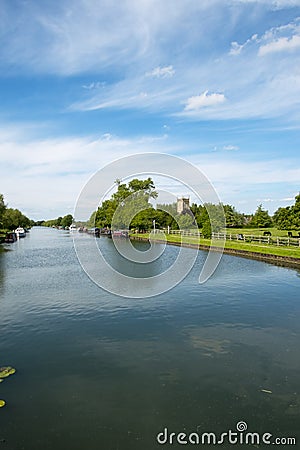 Peaceful Gloucester & Sharpness Canal at Splatt Bridge on a sunny spring afternoon Stock Photo