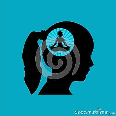 Peaceful Mind icon, sign, logo Cartoon Illustration