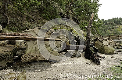 Peaceful Montague Harbour Marine Provincial Park,Galiano Island Canada Stock Photo