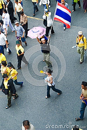 Peaceful Protest in Bangkok Editorial Stock Photo