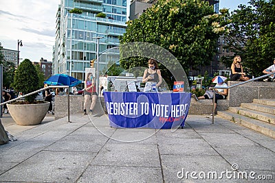 Peaceful protest at Grand army Plaza. juneteenth Editorial Stock Photo