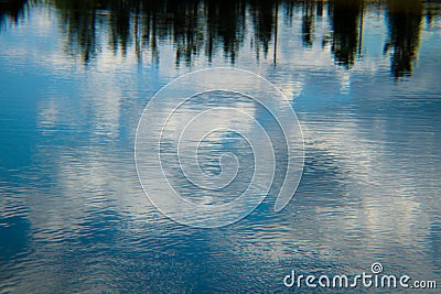 Peaceful Reflection of Sky on Water Stock Photo