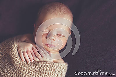 Peaceful sleep of a newborn baby Stock Photo