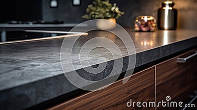 Details of glimpse into modern sleek and stylish kitchen design Stock Photo