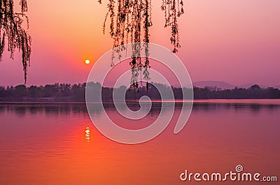 Peaceful sunset Stock Photo