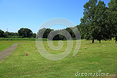 Peaceful view of a cemetery on an autumn day Editorial Stock Photo