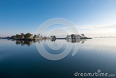 Peaceful view of the Island of Arz in Bay of Morbihan, Brittany Stock Photo