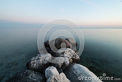 Peaceful water in Garda Lake Stock Photo