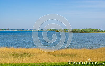 Peaceful water view at bergse diepsluis, Tholen, Oesterdam, The netherlands Stock Photo