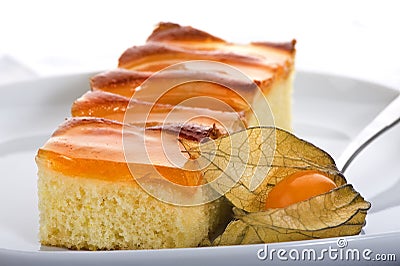 Peach cake Stock Photo