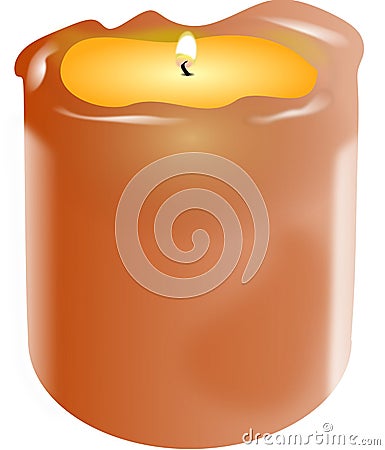 Peach Candle Stock Photo