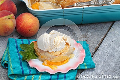 Peach Cobbler Stock Photo