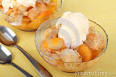 Peach Cobbler Dessert Stock Photo