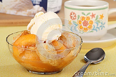 Peach Cobbler Dessert Stock Photo