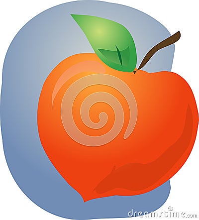 Peach fruit illustration Vector Illustration