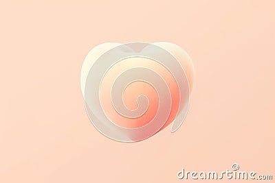 Peach heart with pink fluff, valentine's day background. Generative AI Stock Photo