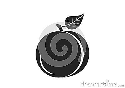 Peach icon. food ingredient image. fruit and vegetarian food design element Vector Illustration