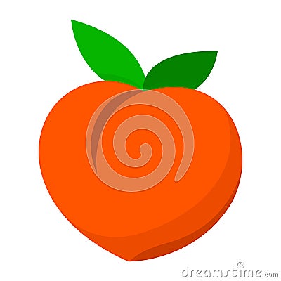 Peach icon, peach emoji symbol, clip art peach fruit Vector Illustration