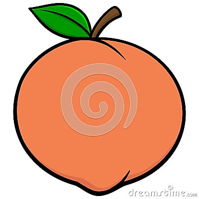 Peach Icon Vector Illustration