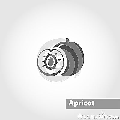 Peach isolated solid icon on white background Vector Illustration