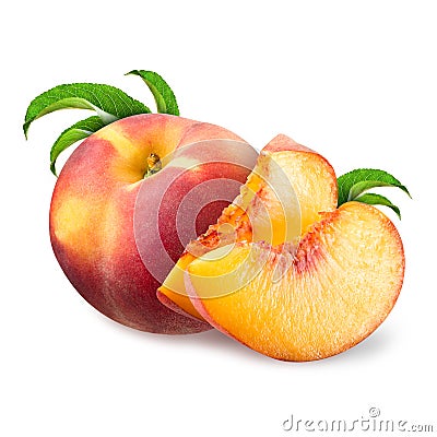 Peach isolated on white Stock Photo