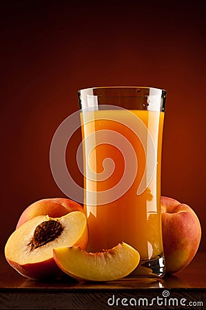 Peach juice Stock Photo