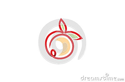 Peach Orange Logo Vector Illustration