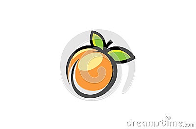 Peach Orange Logo Vector Illustration