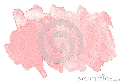 Peach pink watercolor abstract background, stain, splash paint, stain, divorce. Vintage paintings for design and decoration Stock Photo