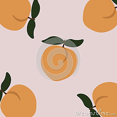 peach retro background friut illustration Cartoon Illustration