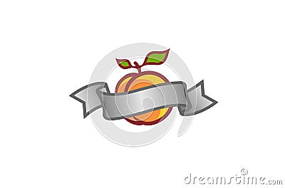 Peach Ribbon Logo Vector Illustration