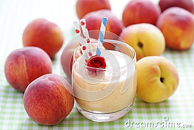 Peach smoothie Stock Photo