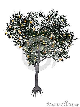 Peach tree - 3D render Stock Photo
